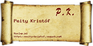 Peity Kristóf névjegykártya